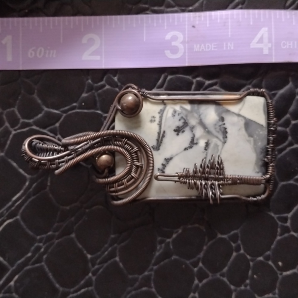 Maligano Jasper wire wrap pendant - Picture 2 of 3